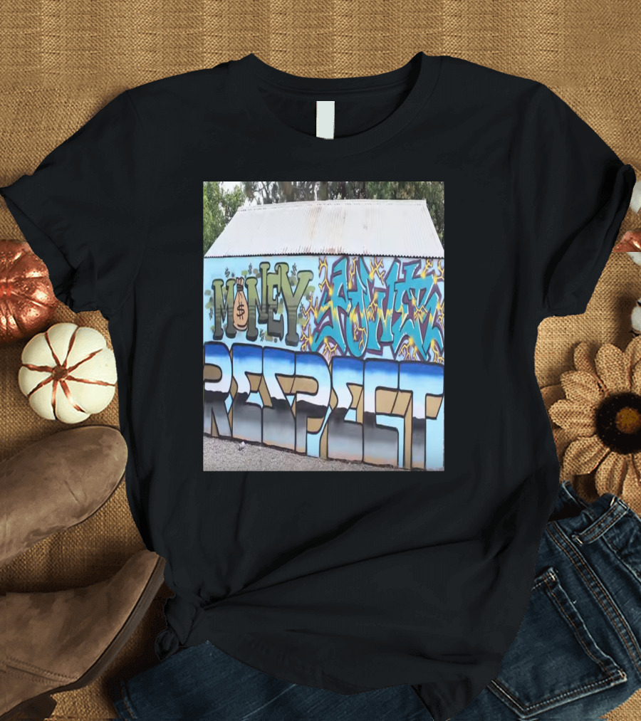 True Hogs Club Money Power Respect Graffiti Mural T-Shirt