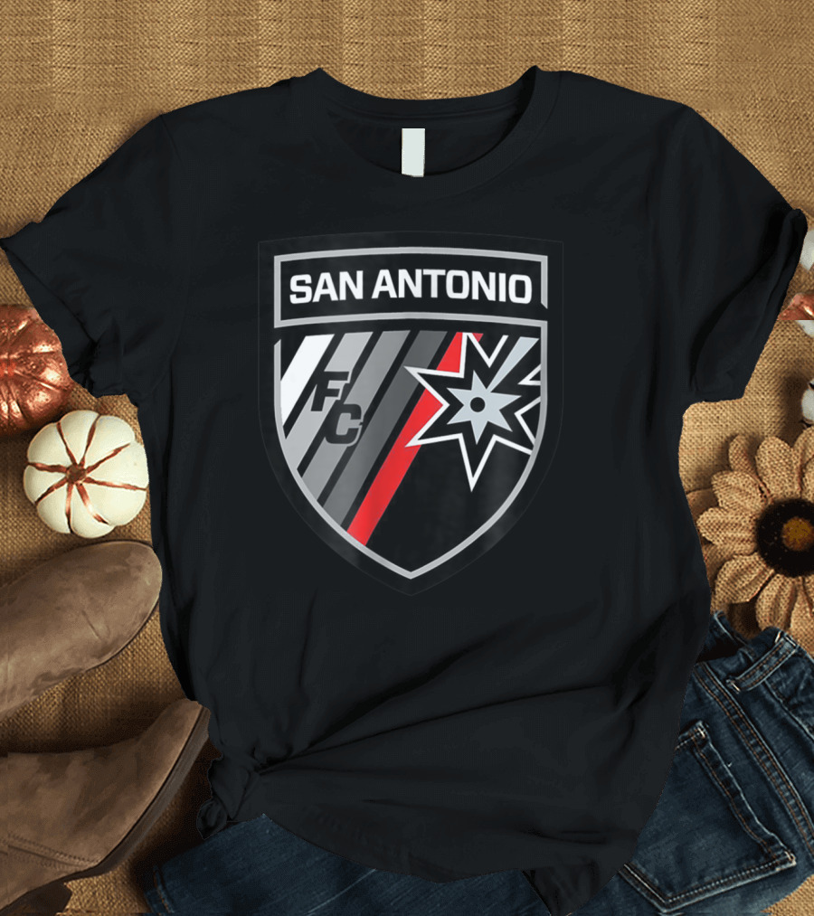 San Antonio FC Soccer Sports Club Fan Badge with Starburst T-Shirt