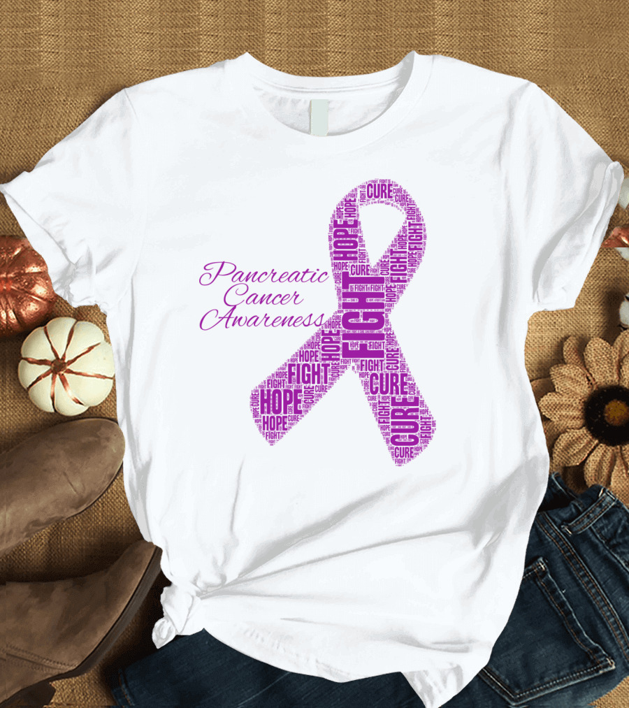 Pancreatic Cancer Awareness Hope Fight Cure T-Shirt