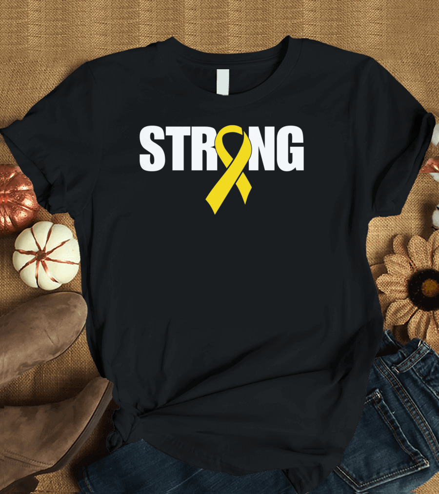 Strong Yellow Ribbon Sarcoma Cancer Awareness T-Shirt