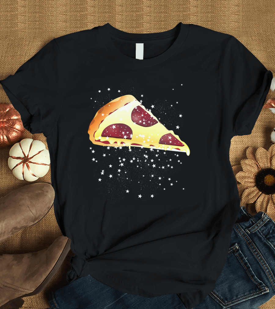 Pizza Day I Love Pepperoni Slice Starry T-Shirt
