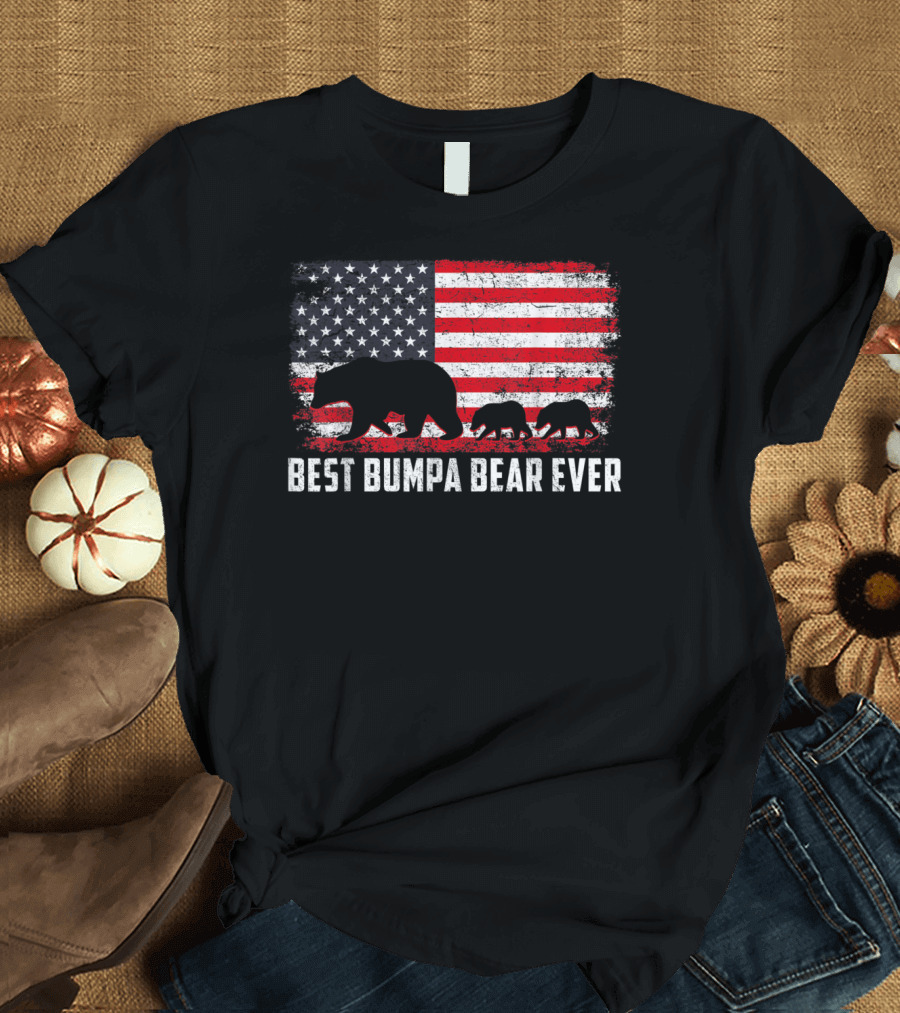 Usa Flag Best Bumpa Bear Ever American Pride T-Shirt