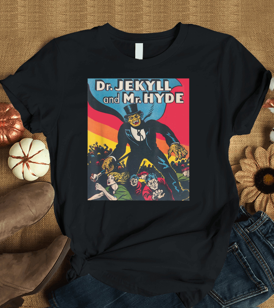 Dr. Jekyll and Mr. Hyde Vintage Halloween Monster Comic Cover T-Shirt