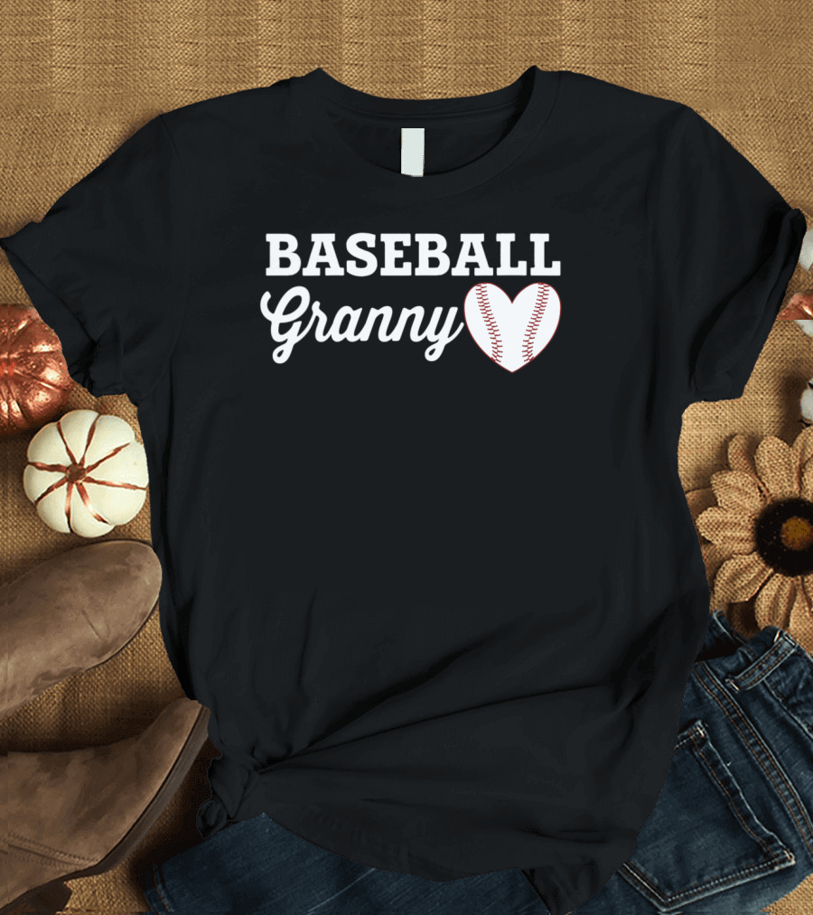 Baseball Granny Love Heart Sports T-Shirt