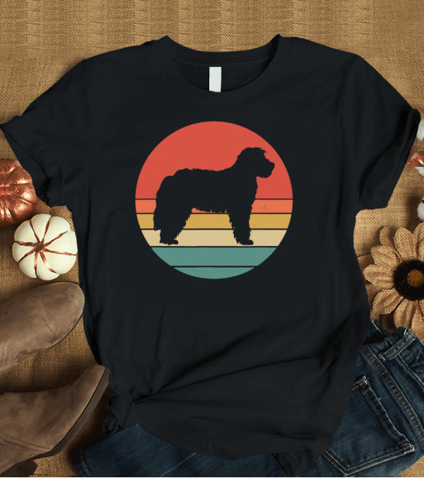 T-Shirt: Bernedoodle Retro 60s Dog Silhouette Sunset Vintage T-Shirt Bernedoodle Retro 60s Dog Silhouette Sunset Vintage T-Shirt