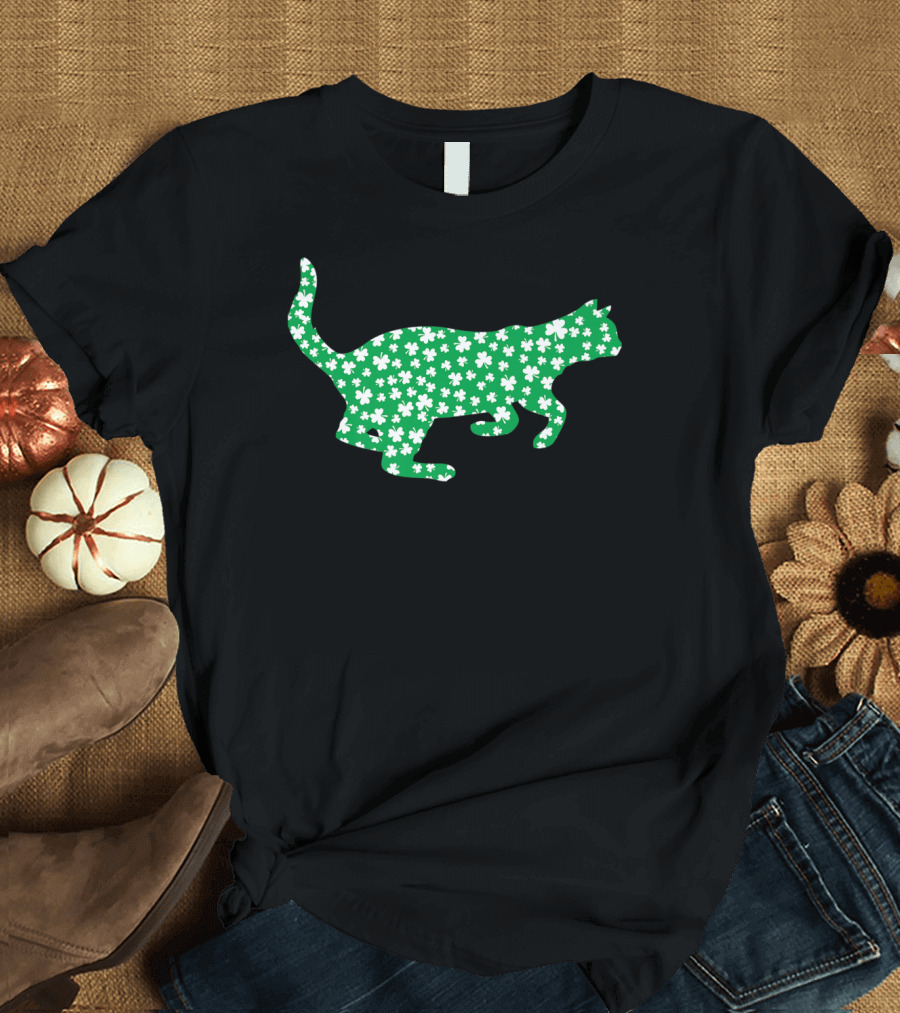 Bengal Cat Shamrock Pattern St Patrick Day Pet Lovers T-Shirt