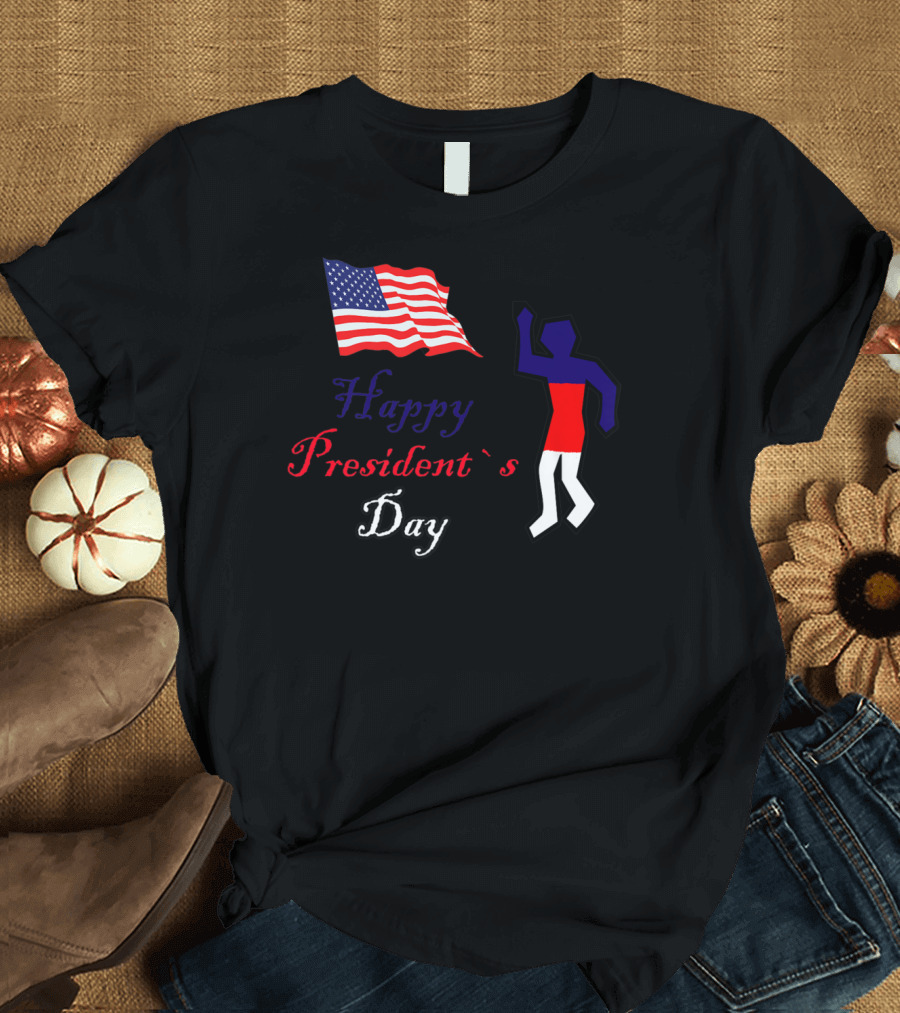 Happy President's Day American Flag T-Shirt