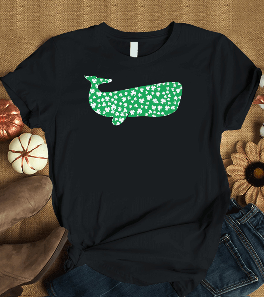 Whale Shamrock Pattern St Patrick's Day Pet Lovers T-Shirt
