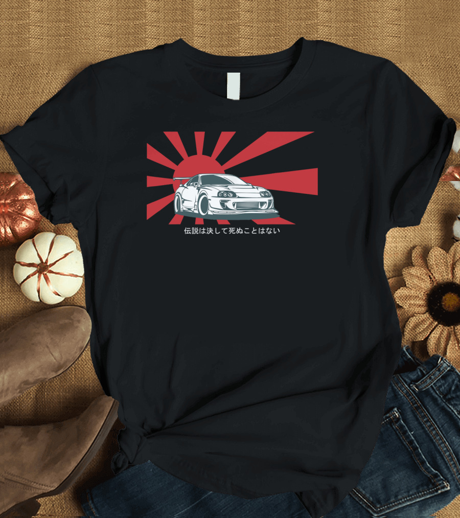 2Jz Legends Never Die JDM Old Japanese Tuning Rising Sun Iconic Car T-Shirt