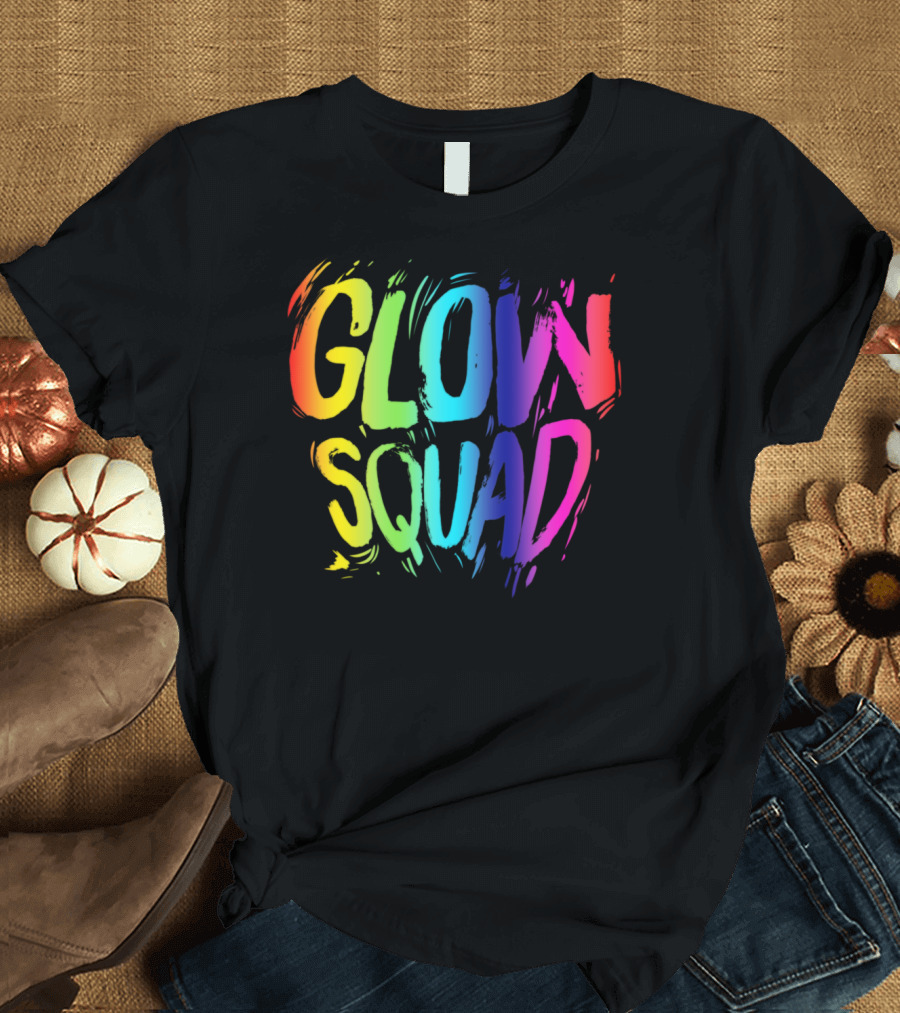 Glow Squad Rainbow Neon Party T-Shirt