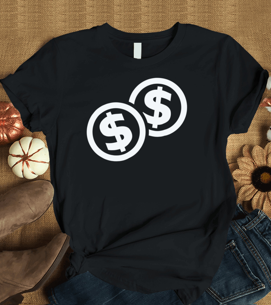 Dollar Signs in Circle Coin Icon Duo T-Shirt