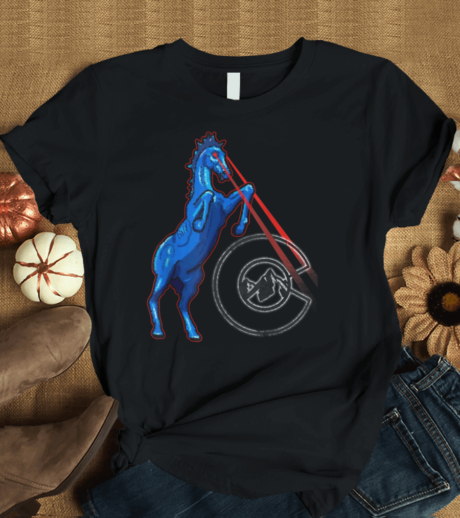 Denver Airport Blucifer Creepy Horse Laser Eyes Iconic T-Shirt