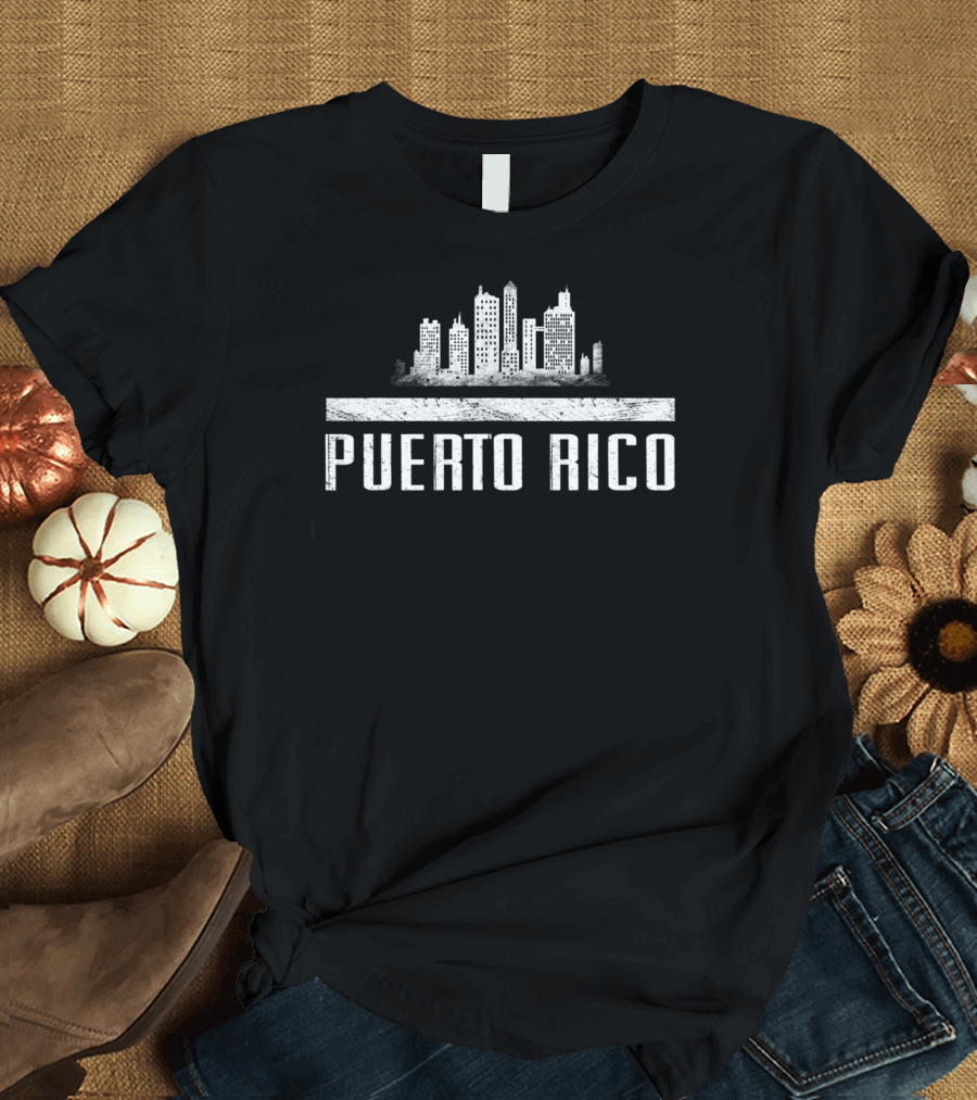 Vintage Puerto Rico Skyline Retro Cityscape T-Shirt