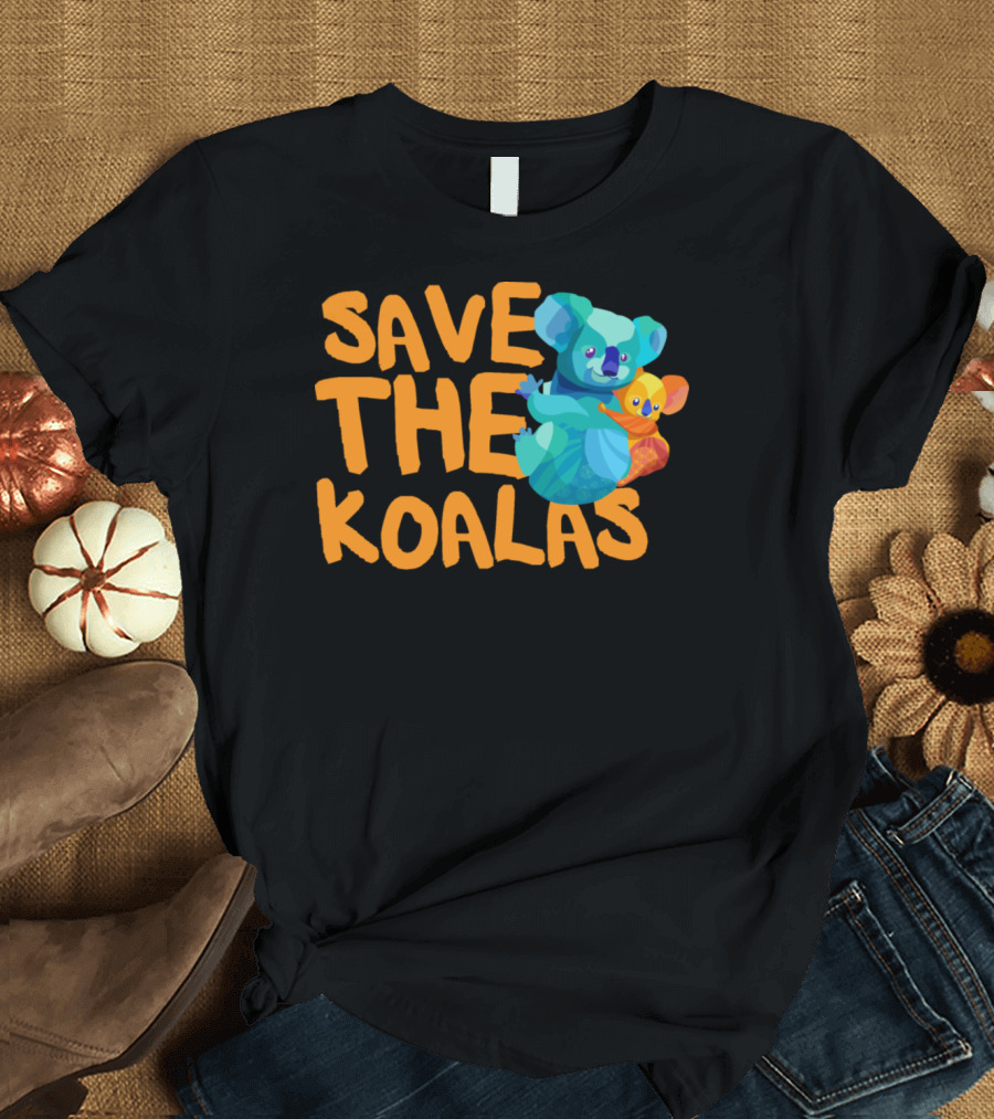 SAVE THE KOALAS Koala Hugging Duckling T-Shirt