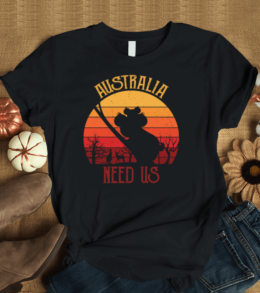 Vintage Koala Sunset Australia Need Us T-Shirt