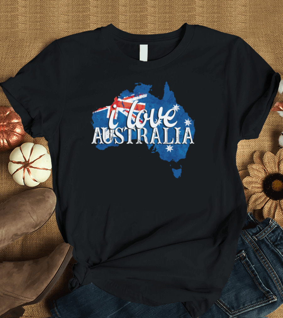 I Love Australia Map Flag T-Shirt
