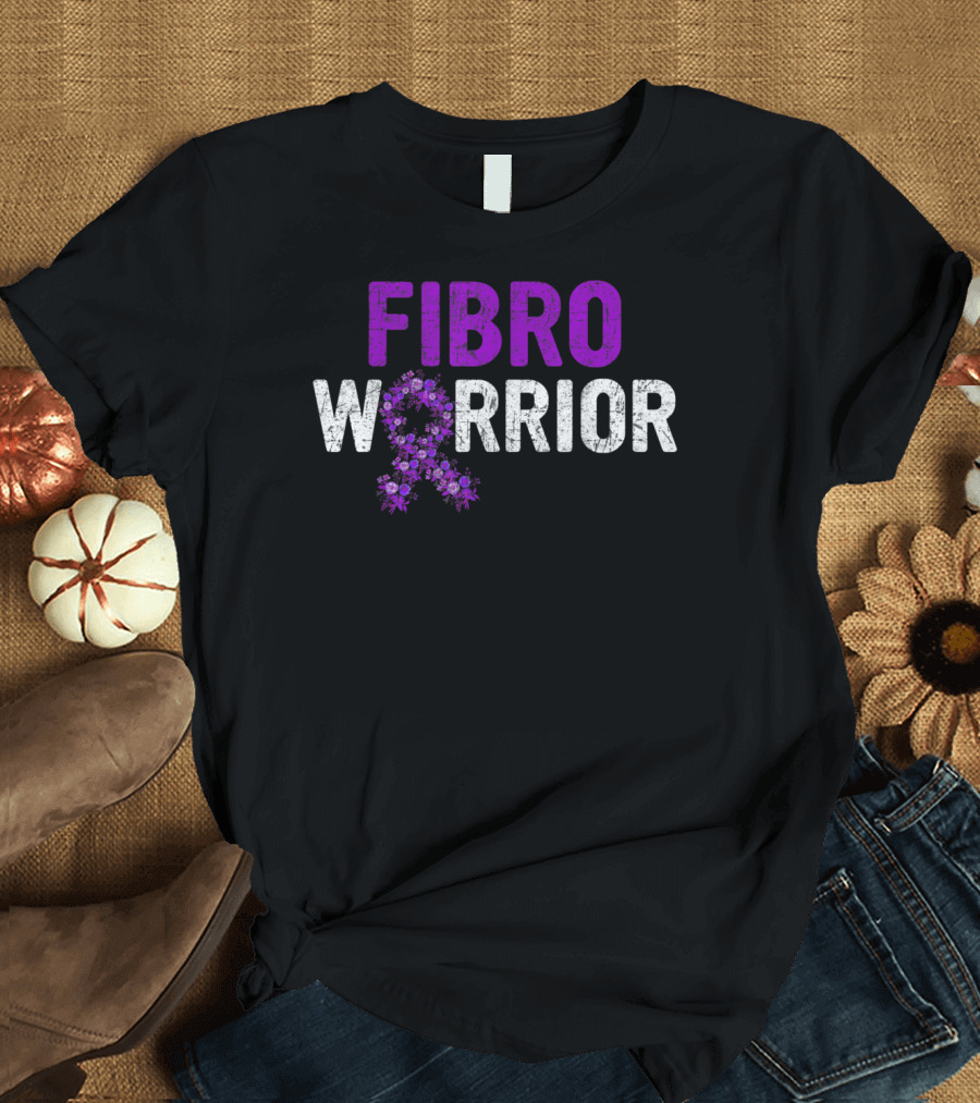 FIBRO WARRIOR Fibromyalgia Awareness Purple T-Shirt