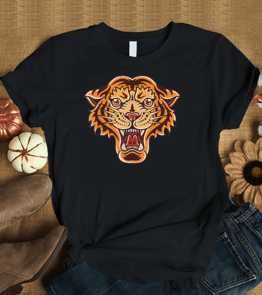 Old School Tiger Face Vintage Retro 1R T-Shirt