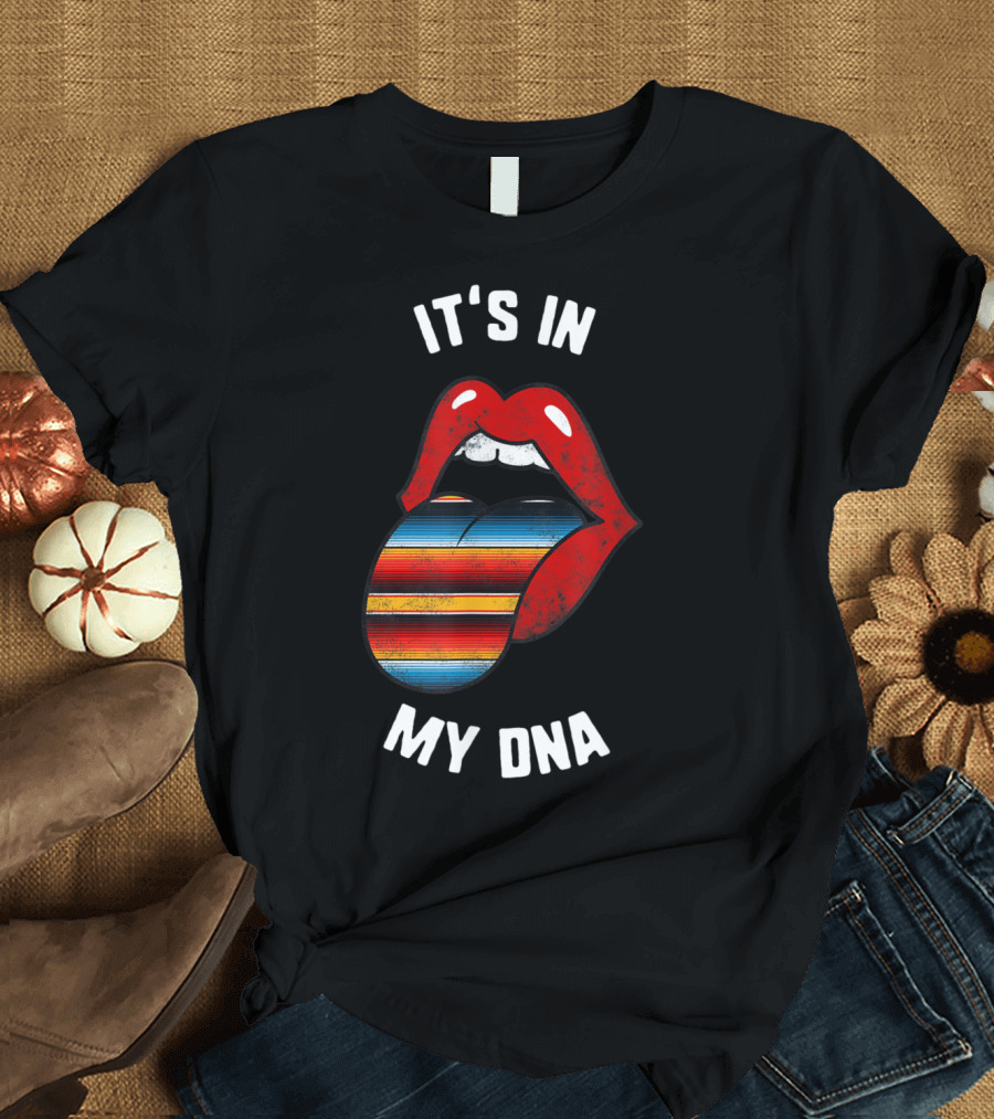 Cinco De Mayo It's In My DNA Lips Tongue Stripes T-Shirt
