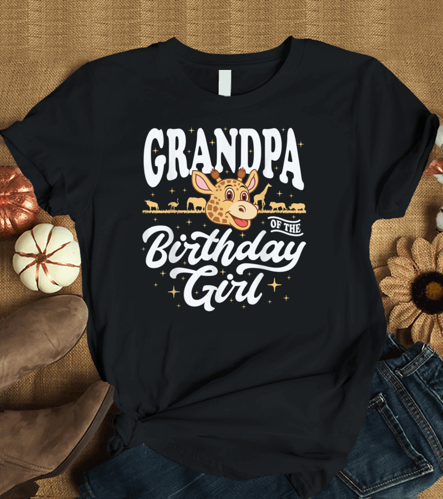 Grandpa of the Birthday Girl Jungle Safari Animals T-Shirt