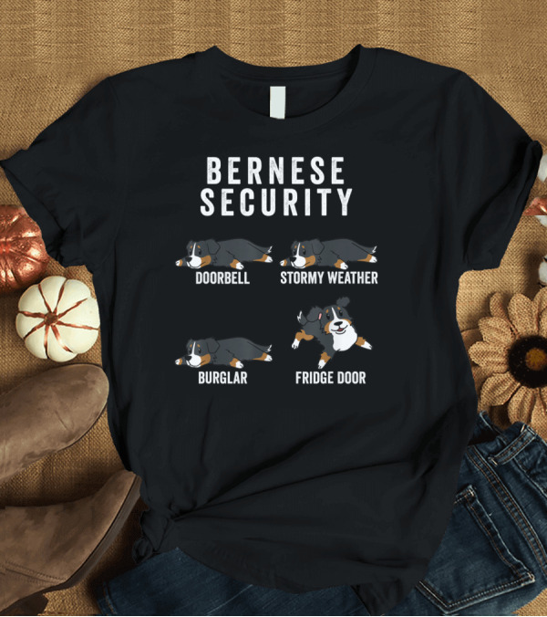 T-Shirt: BERNESE SECURITY DOORBELL STORMY WEATHER BURGLAR FRIDGE DOOR T-Shirt BERNESE SECURITY DOORBELL STORMY WEATHER BURGLAR FRIDGE DOOR T-Shirt