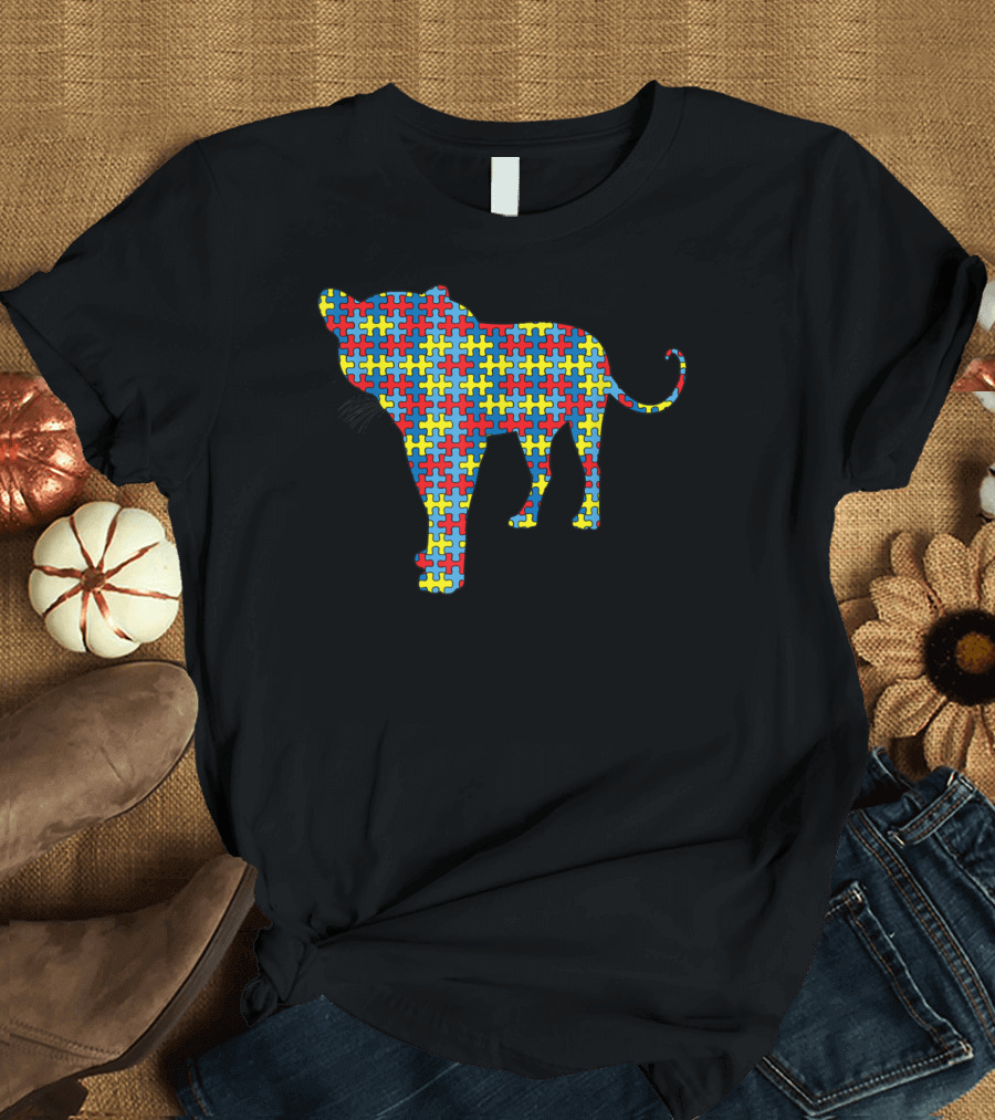 Ocelot Puzzle Autism Awareness Kids Wildcat T-Shirt