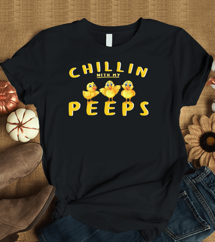 Chillin With My Peeps Cute Hanging Trio T-Shirt