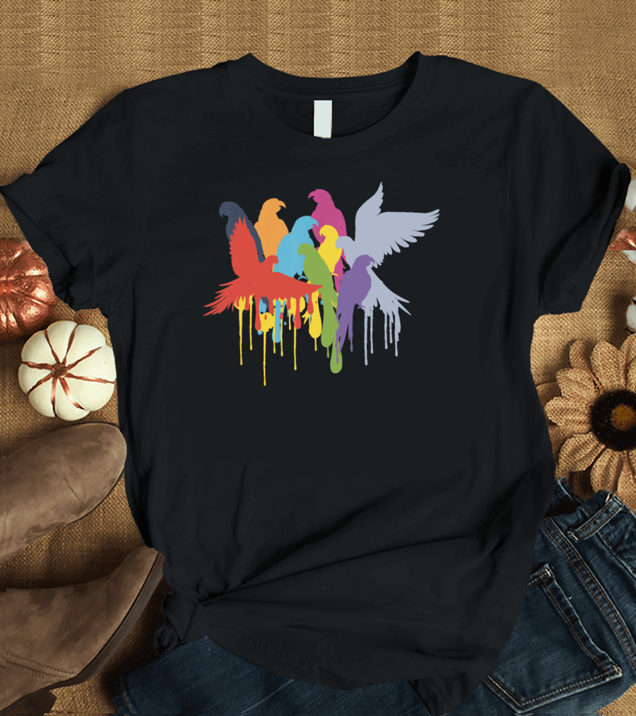Macaw Cockatiel African Grey Parrot Birds Colorful T-Shirt