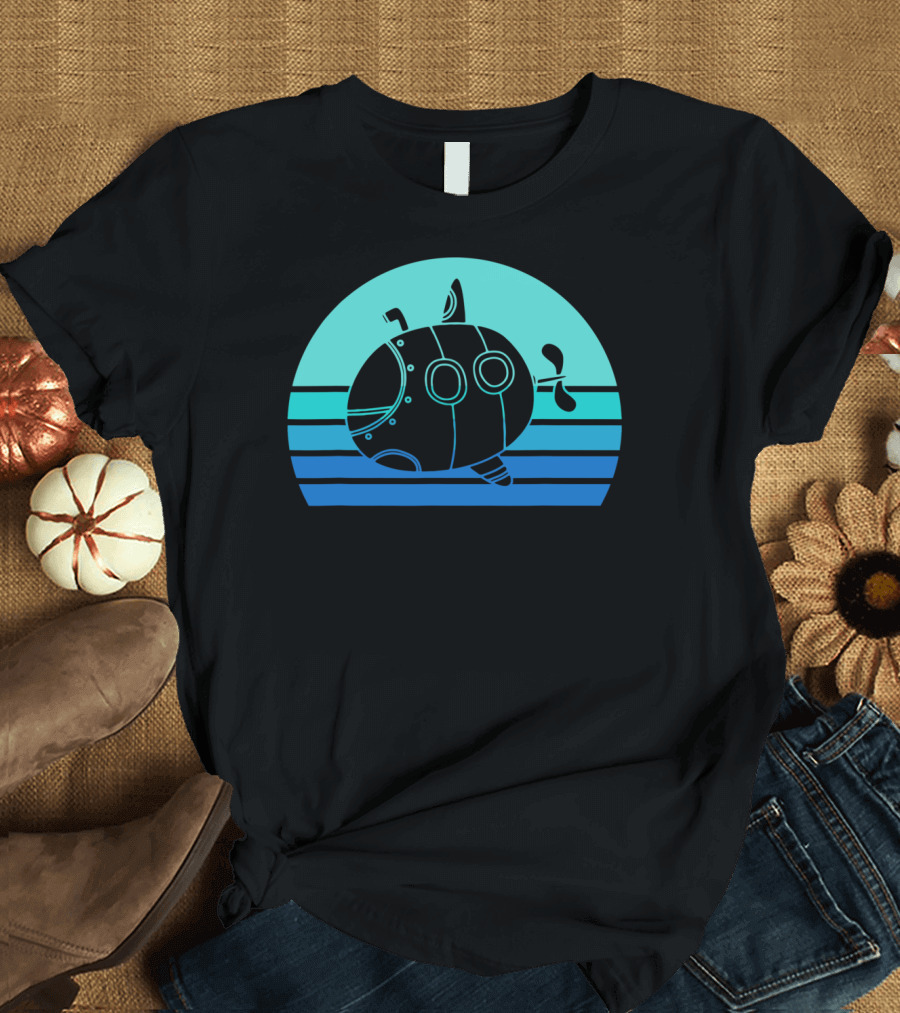 Retro Kawaii Submarine Watercraft in Oceanic Colors T-Shirt