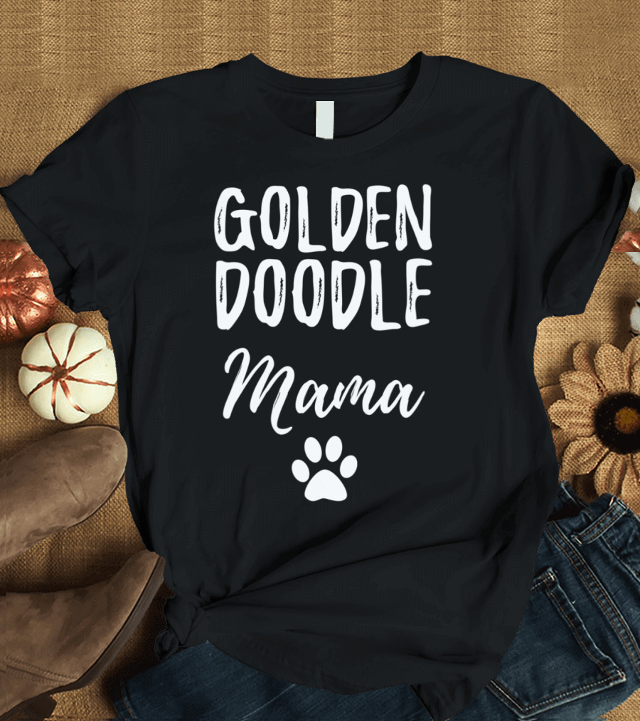 Goldendoodle Mama Dog Paw Funny Dog Mom Mothers T-Shirt
