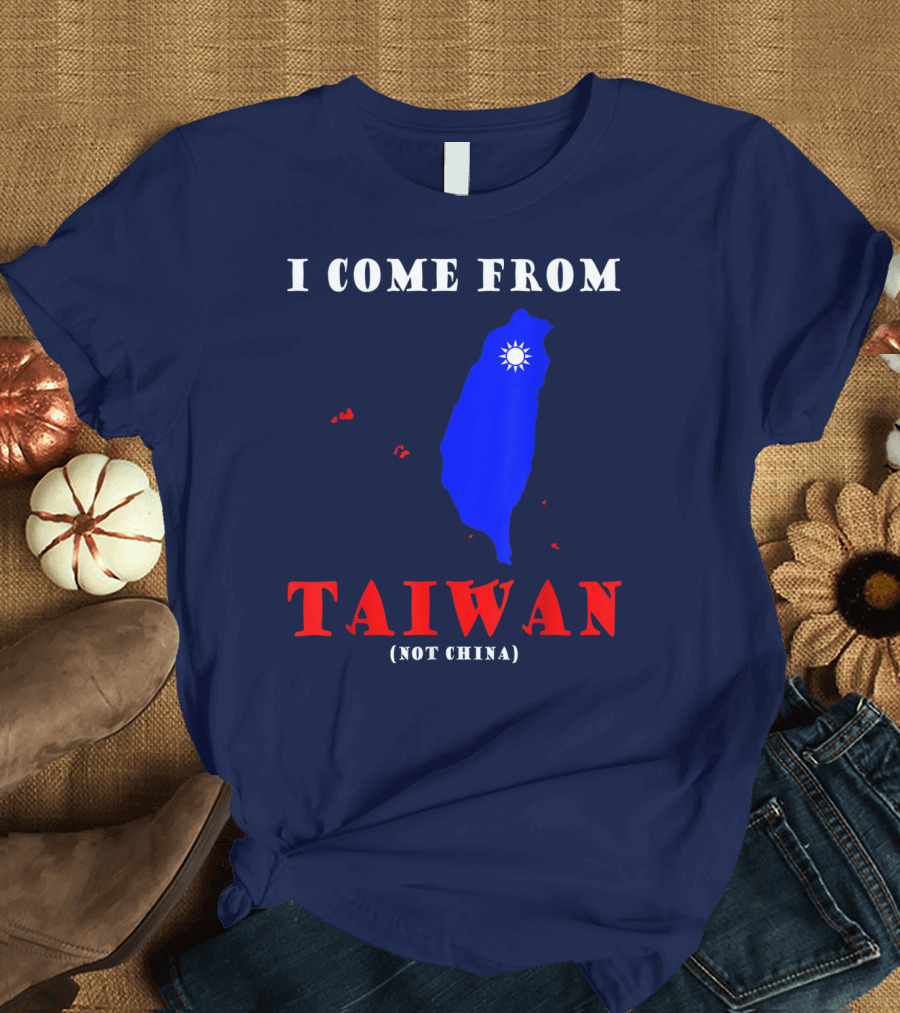 I Come From Taiwan Not China Map Emblem T-Shirt