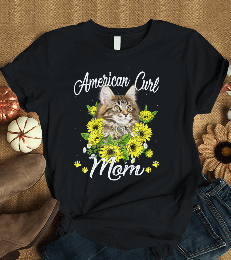 American Curl Mom Sunflower Mother's Day T-Shirt