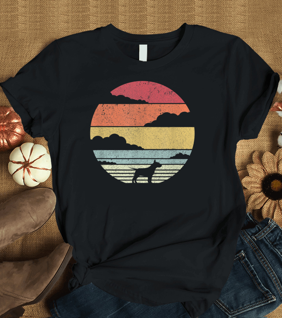 Bull Terrier Sunset Stripes T-Shirt