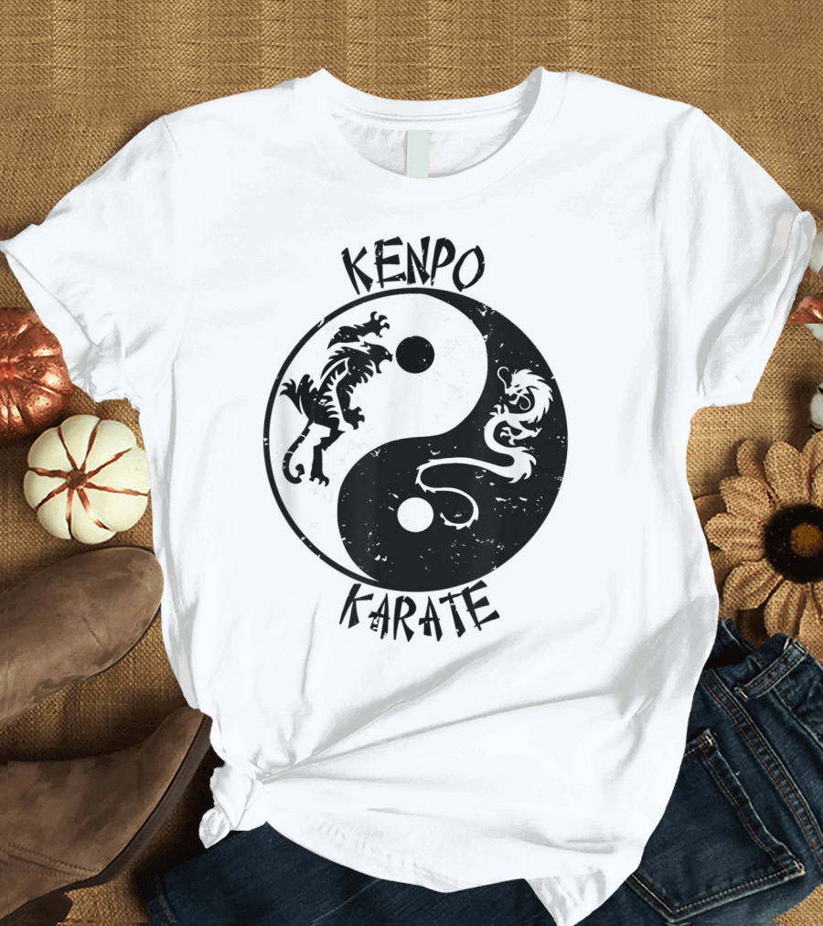 Kenpo Karate Yin Yang Tiger and Dragon Martial Arts T-Shirt