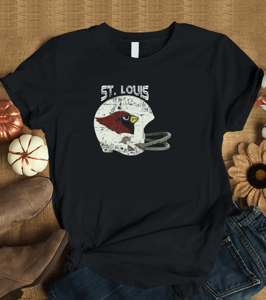 St. Louis Cardinals Retro Football Helmet Big Red T-Shirt