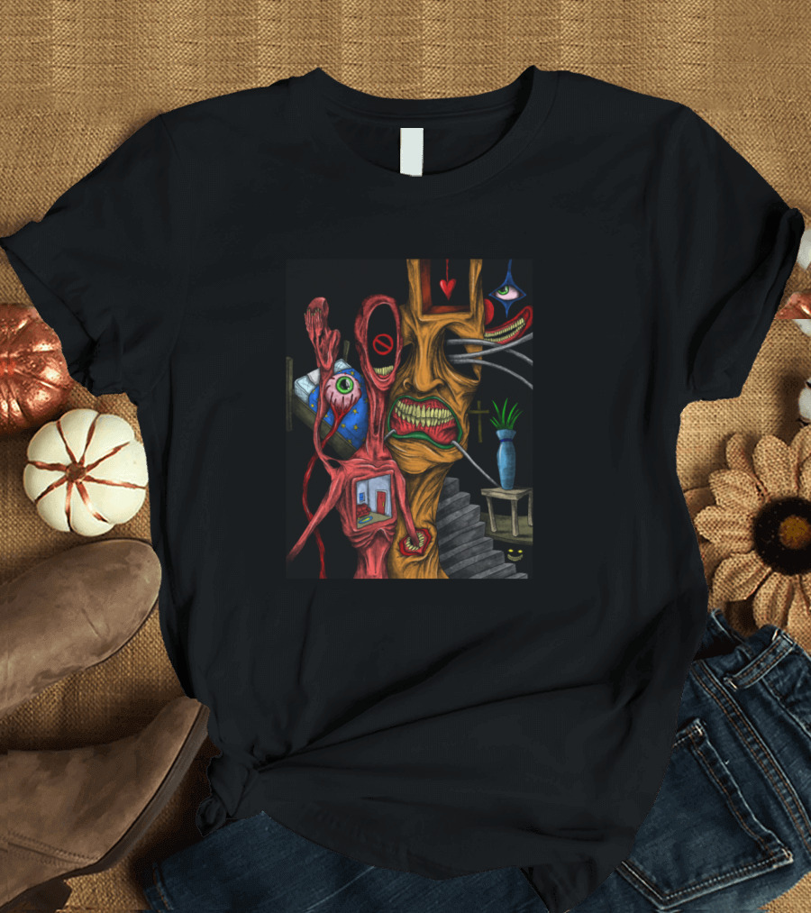 A Reoccurring Dream Surreal Creatures with Cross and Heart T-Shirt