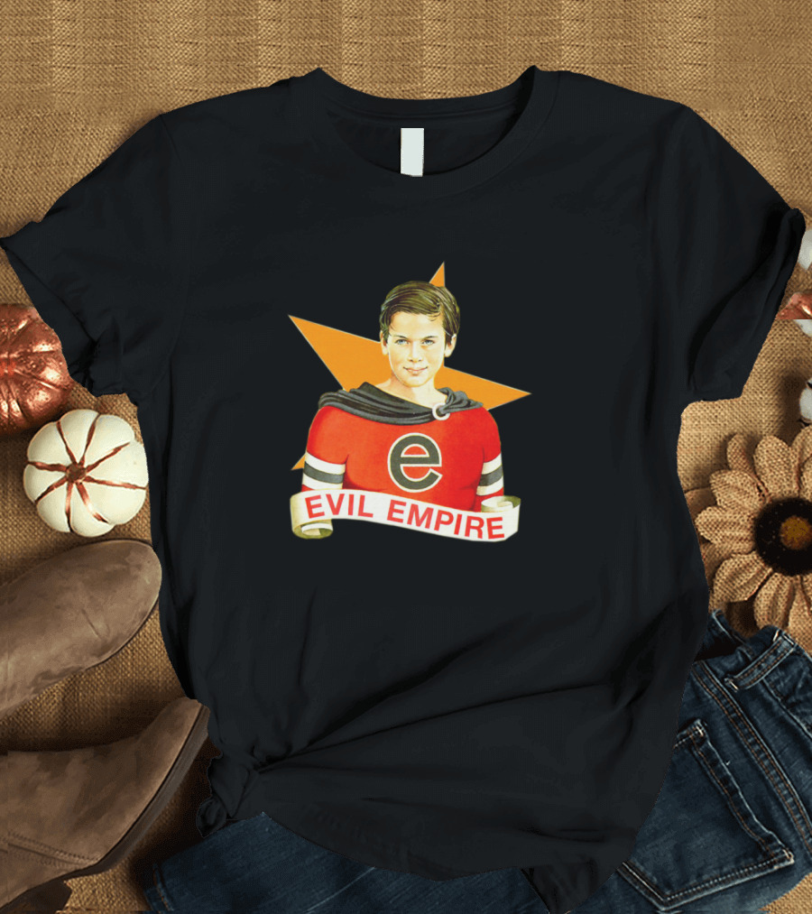 Rage Against the Machine Evil Empire Album Cover Boy with Red Sweater and Star T-Shirt