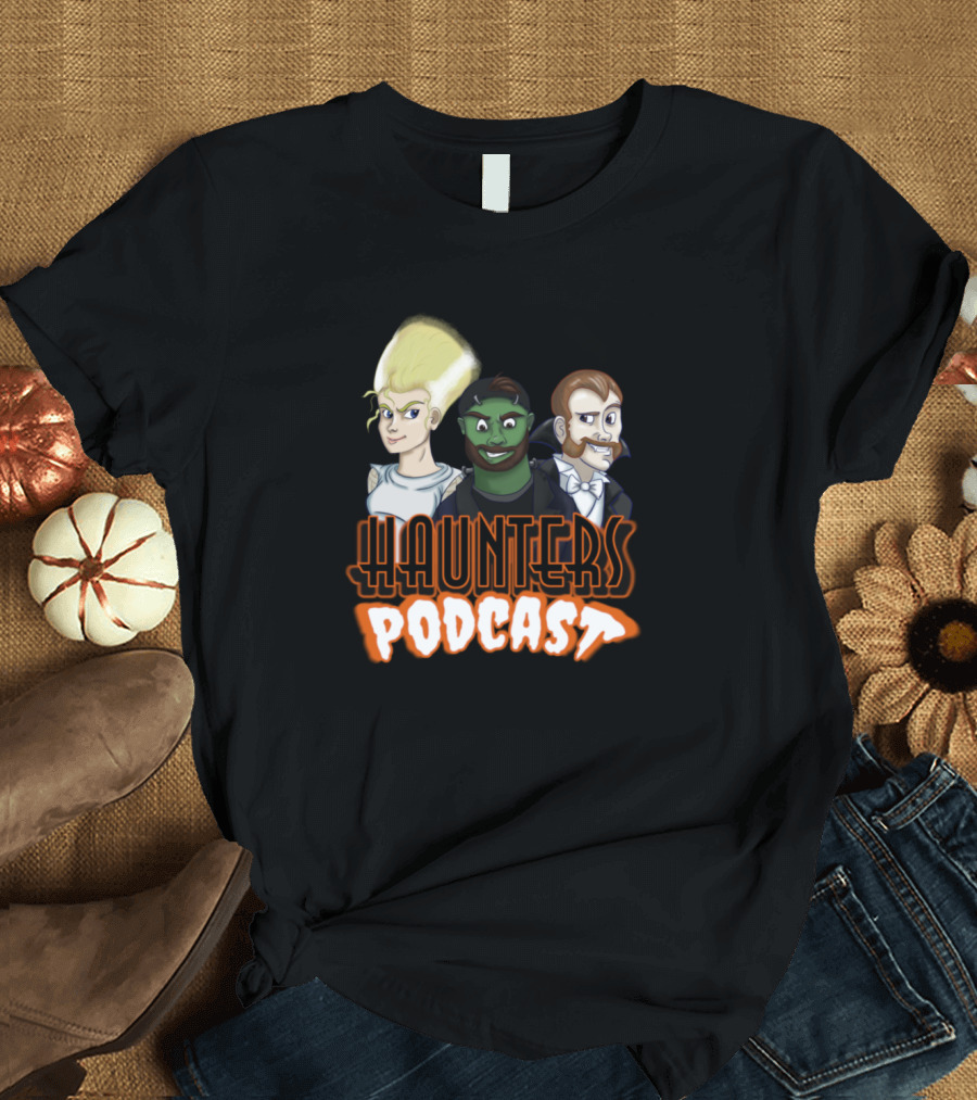 Haunters Podcast Classic Monster Trio Retro Hhn T-Shirt