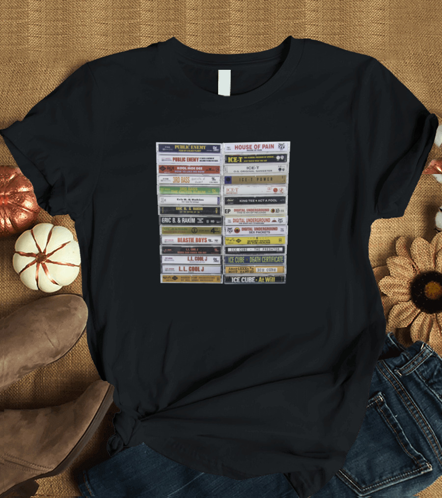 Public Enemy Ice T LL Cool J Beastie Boys Eric B. and Rakim OG Hip Hop Tapes Collection T-Shirt