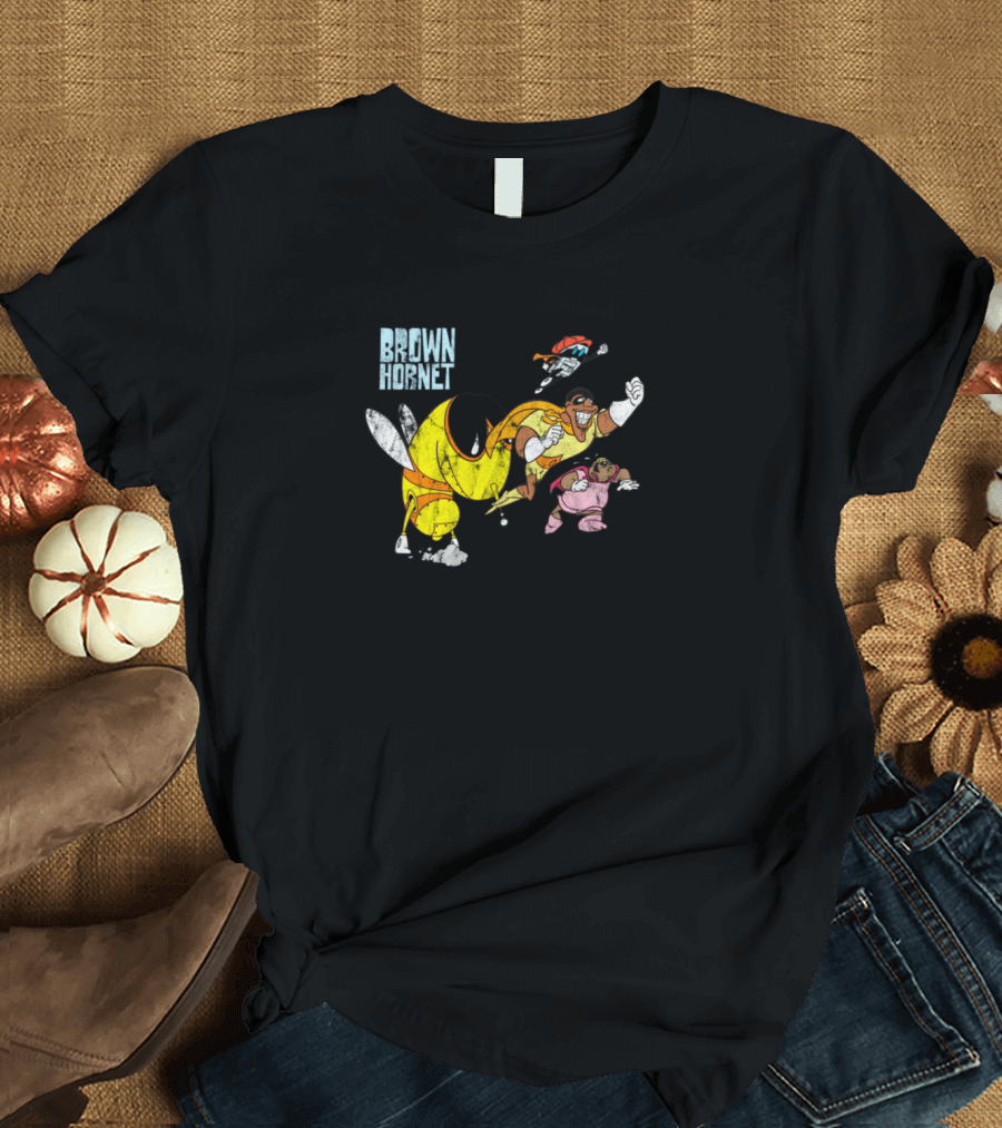 The Brown Hornet Vintage Animated Hero Characters T-Shirt