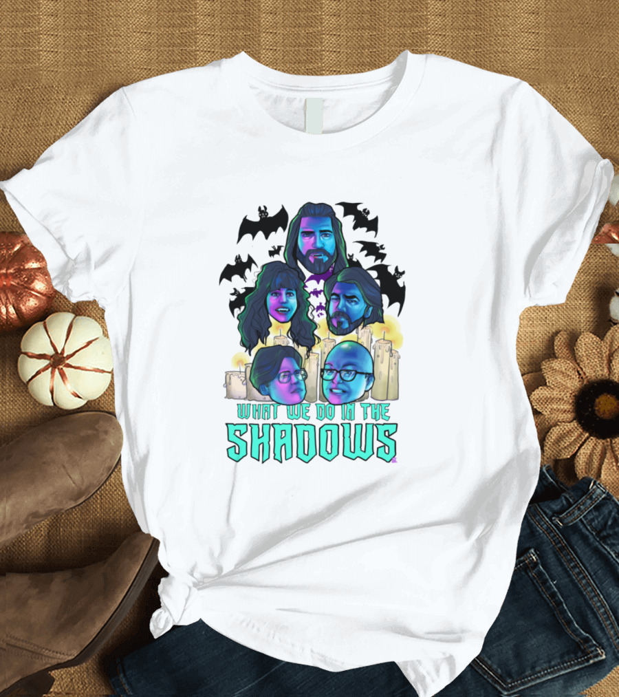 What We Do in the Shadows Cast with Bats and Candles T-Shirt