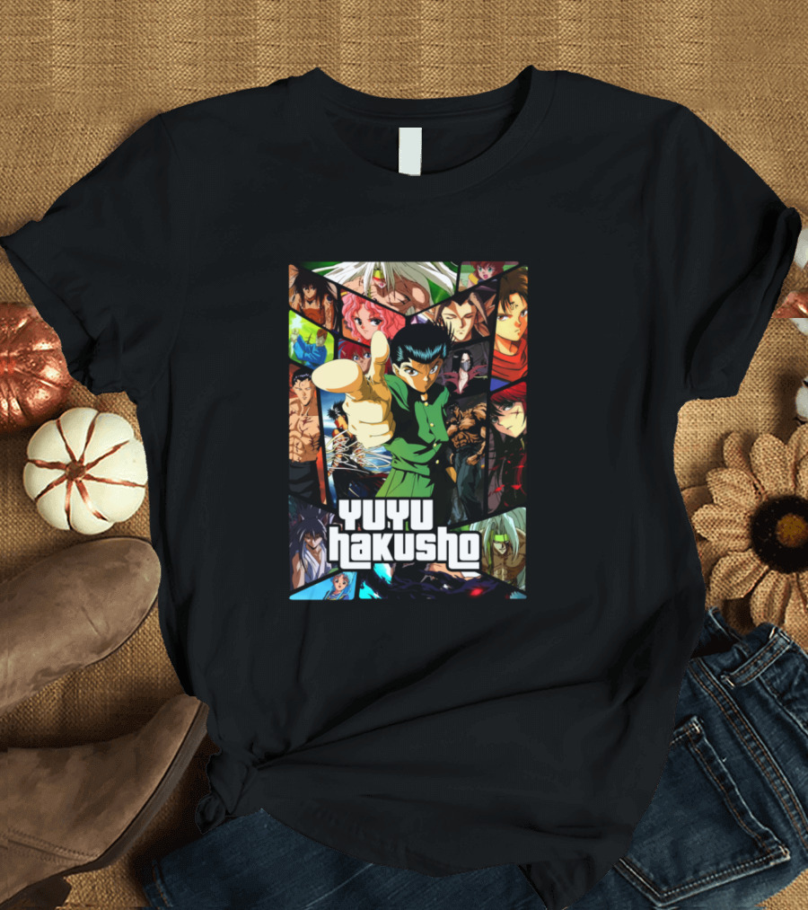 YuYu Hakusho Anime Characters Collage Ultimate Vector T-Shirt