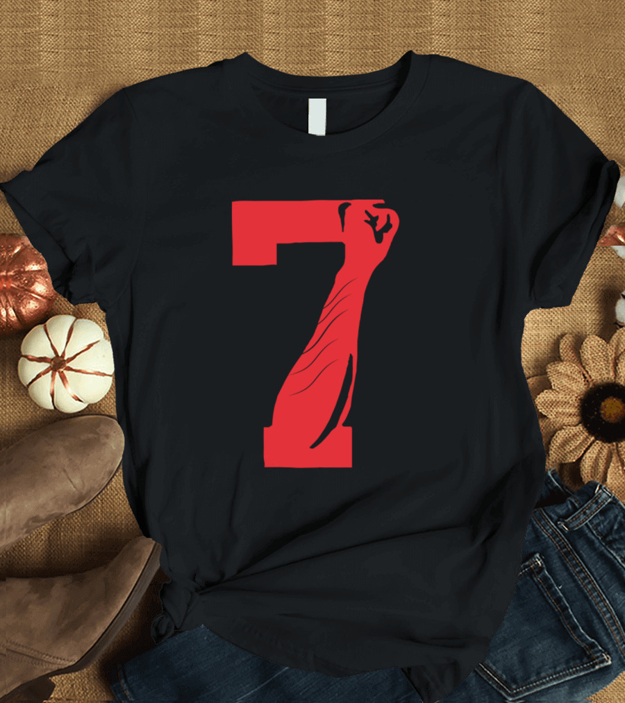 Beautiful For Football Colin Raised Fist Number Seven T-Shirt
