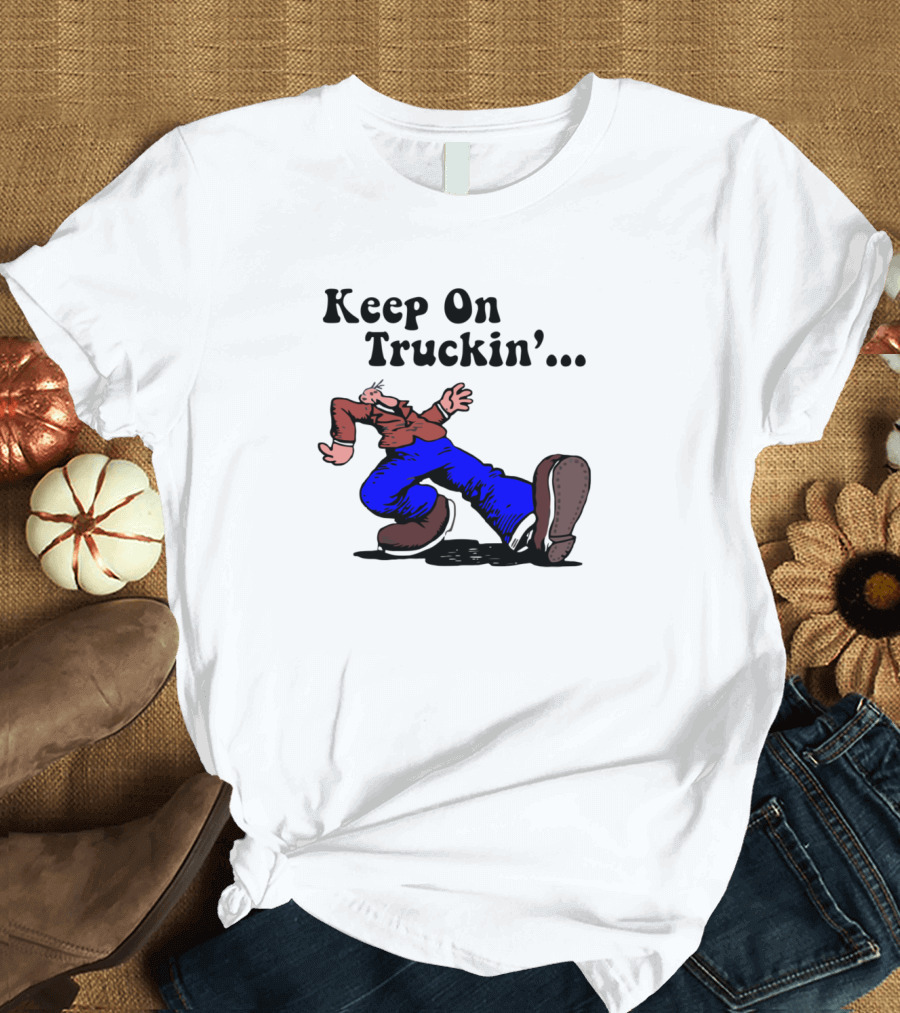 Keep On Truckin' Comic Style Walking Character T-Shirt