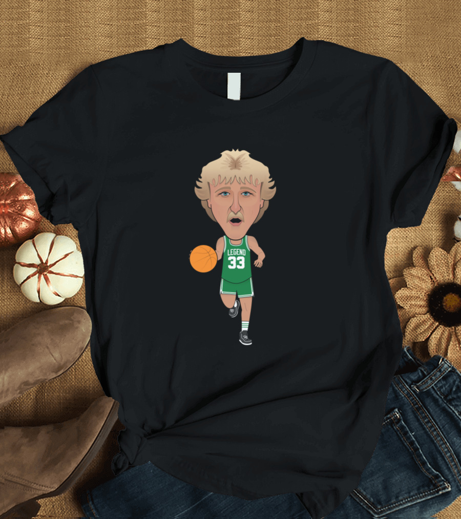 Larry Legend 33 Basketball Icon Cartoon T-Shirt
