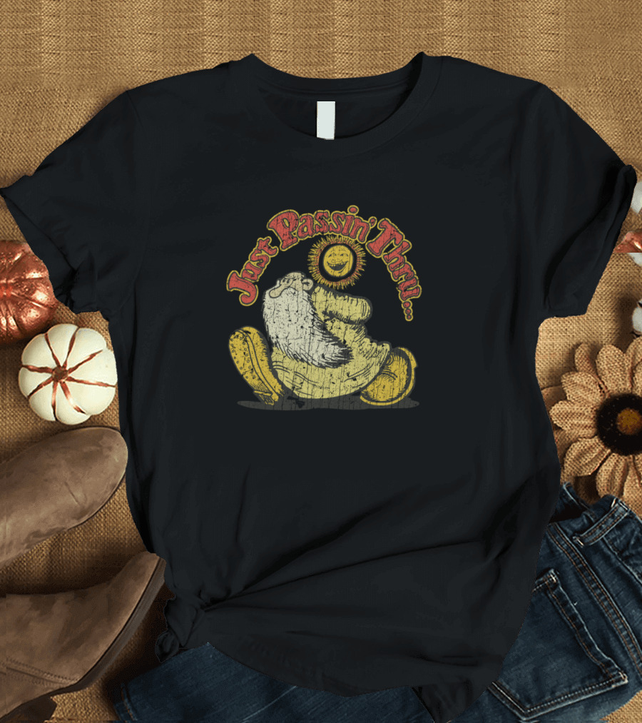 Just Passin' Thru Vintage Sun and Bearded Traveler T-Shirt
