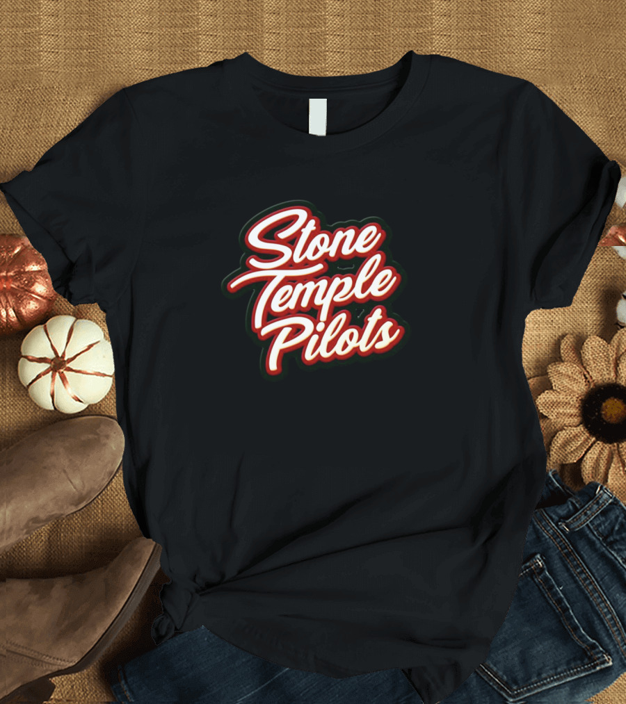 Stone Temple Pilots 90s Logo Red Script T-Shirt