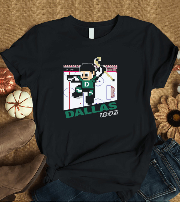 T-Shirt: Dallas 8 Bit Hockey Game Character and Rink T-Shirt Dallas 8 Bit Hockey Game Character and Rink T-Shirt