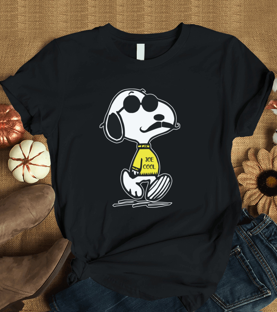 Snoopy Joe Cool Walking Cartoon Character with Sunglasses Confidence T-Shirt