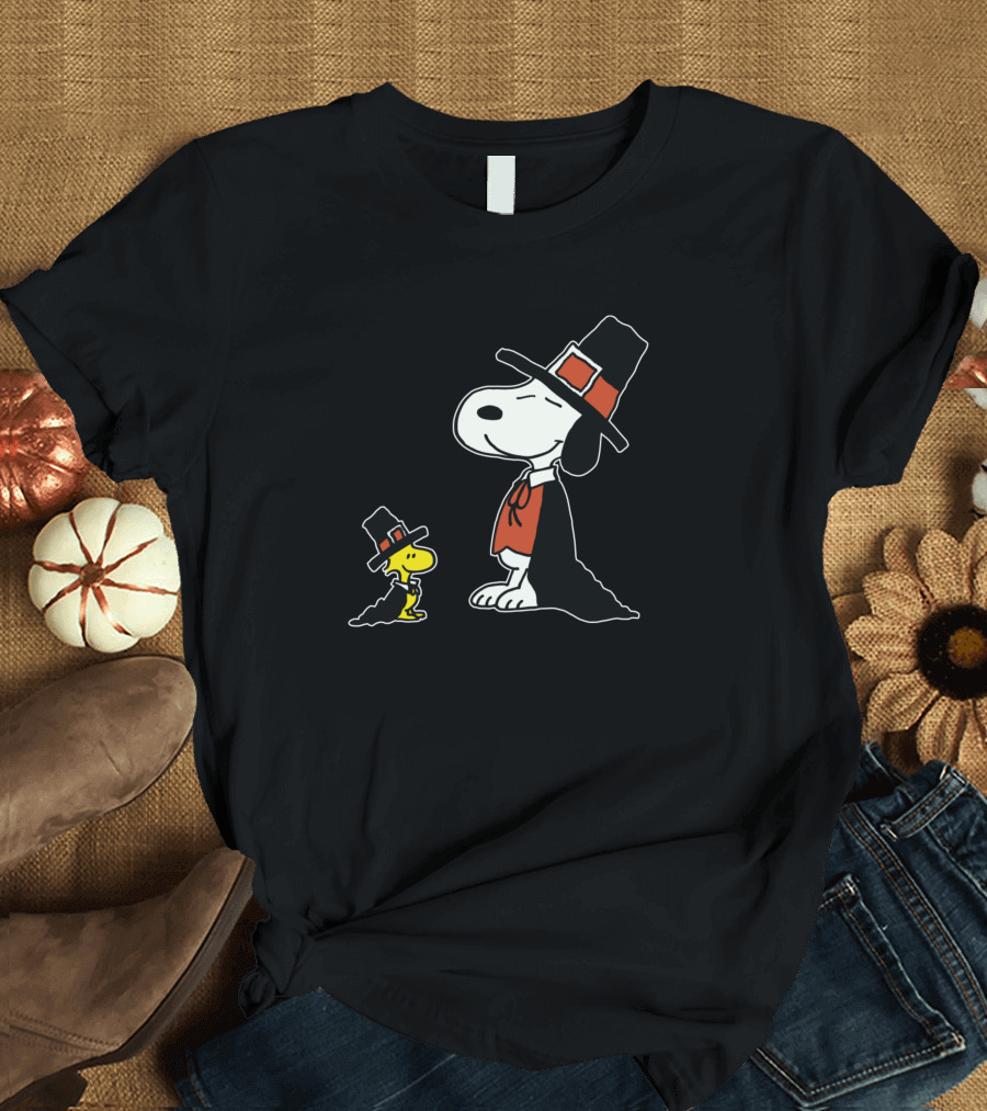 Funny Snoopy Thanksgiving Pilgrim Woodstock T-Shirt